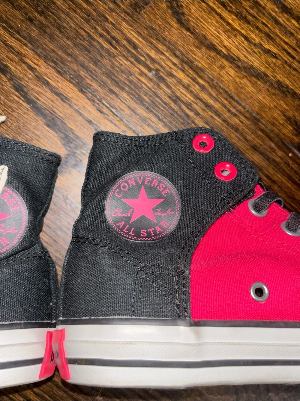 Converse Kids Pink and Black High-Top Sneakers